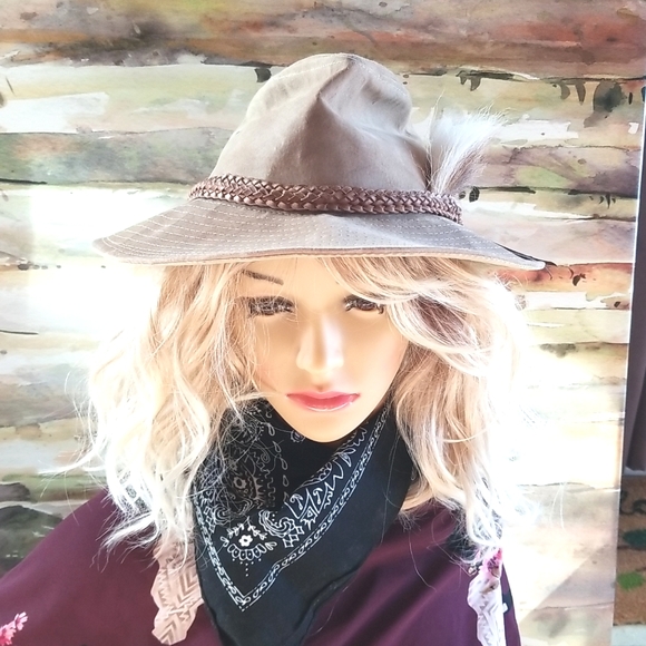 AUSSIE Loved Australian Tan Leather Canvas Travel Outback Kangaroo Tail Hat UNI - Picture 2 of 14